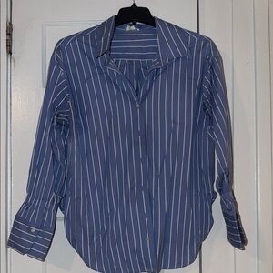 A.L.C. Blue and White Striped Button Down Shirt